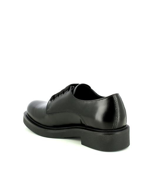 stringata da donna in pelle liscia nera con lacci a nastro NERO GIARDINI | I513972D100